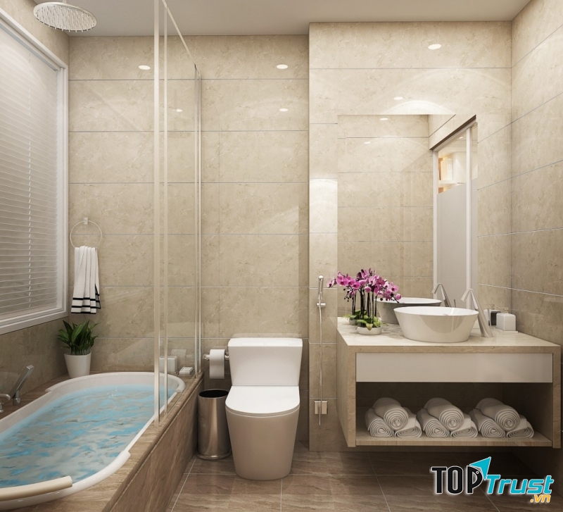 Đậy nắp bệ xí ở phòng vệ sinh