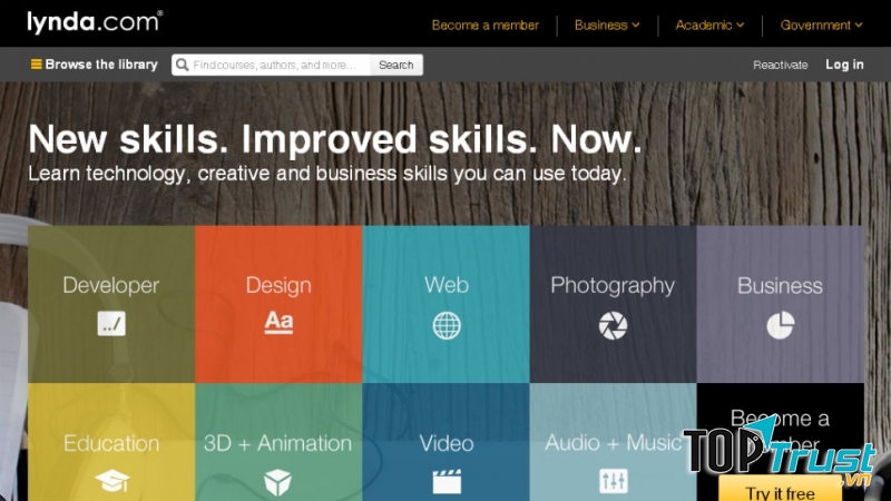 Giao diện của Lynda