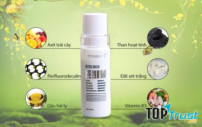 Mặt nạ thải độc trắng da than hoạt tính Detox Blanc