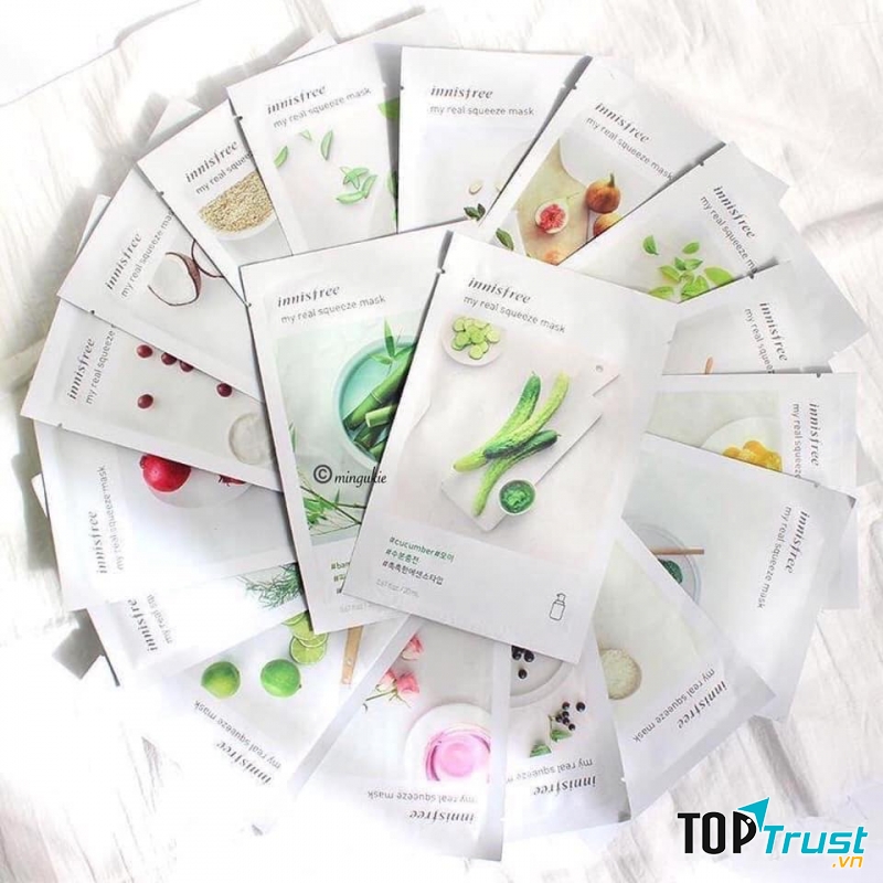 Mặt nạ dưỡng da Hàn Quốc Innisfree It’s Real Squeeze lime – làm sáng và kiềm dầu