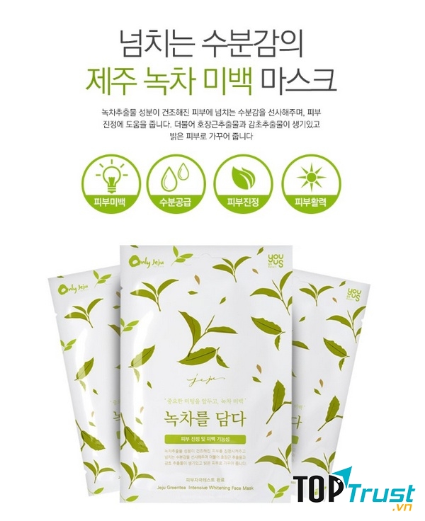  Mặt Nạ Dưỡng Trắng Chuyên Sâu Trà Xanh Epona Jeju Greentea Intensive Whitening Face Mask