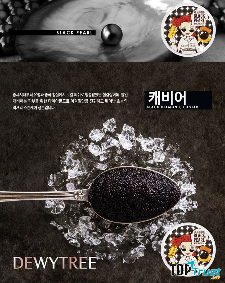 Mặt Nạ Mắt Dewy Tree Real Gold Black Pearl Eye Patch