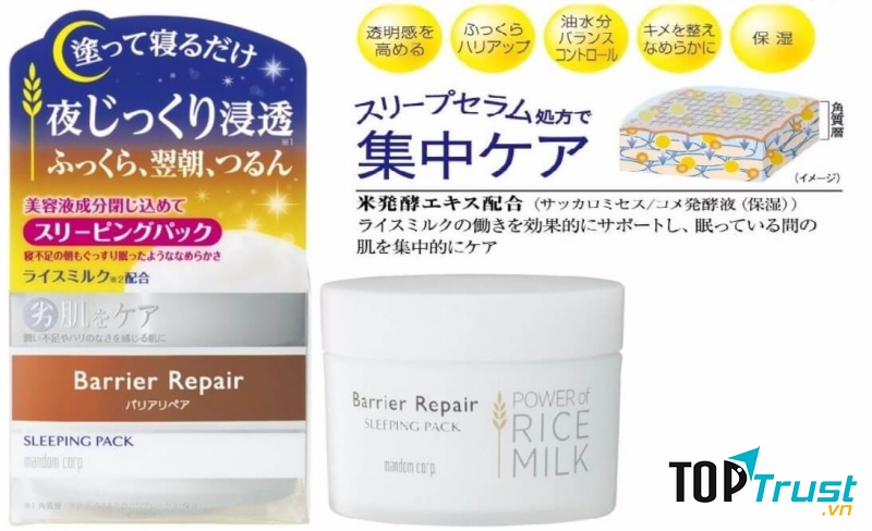 Mặt nạ ngủ Barrier Repair Sleeping Pack - Power of Rice Milk