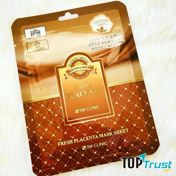 Mặt nạ nhau thai cừu 3W Clinic Fresh Placenta Mask Sheet