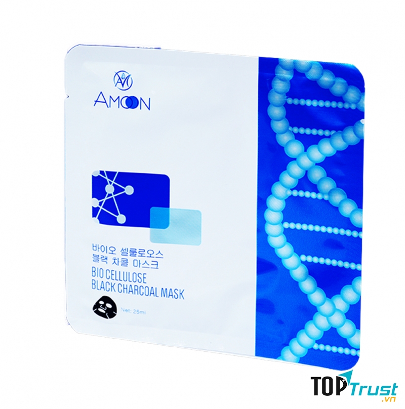Mặt nạ sinh học tái tạo da thần kỳ Amoon bio cellulose black charcoal mask