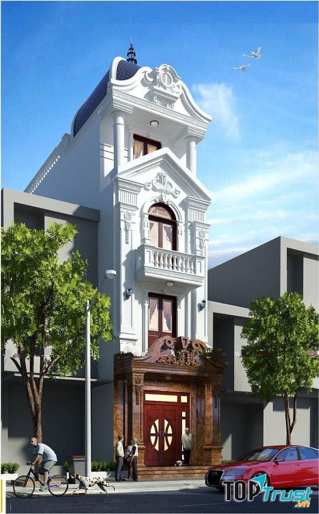 Nhà giả biệt thự mặt tiền hẹp