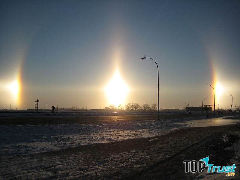 Mặt trời giả trên Fargo,Bắc Dakota,nước Mỹ