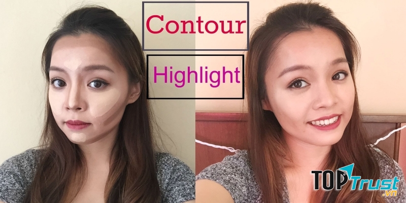 Bạn có thể tham khảo cách đánh khối cho gương mặt tròn của beauty blogger Trinh Phạm