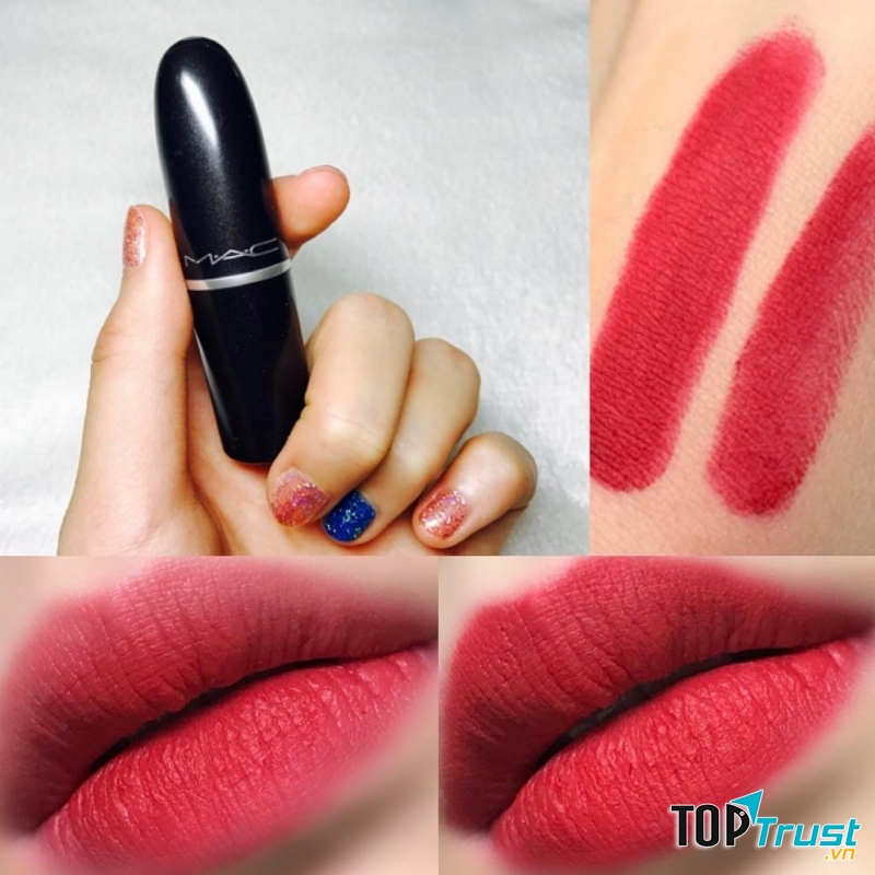 Ảnh test của màu son Mac Ruby Woo
