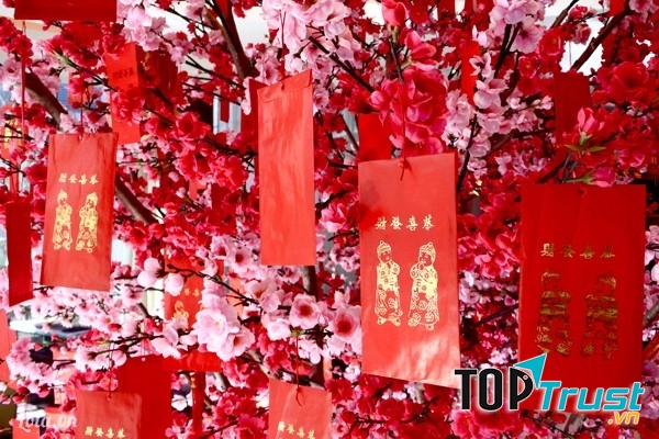Màu đỏ tượng trưng cho sự may mắn trong năm mới