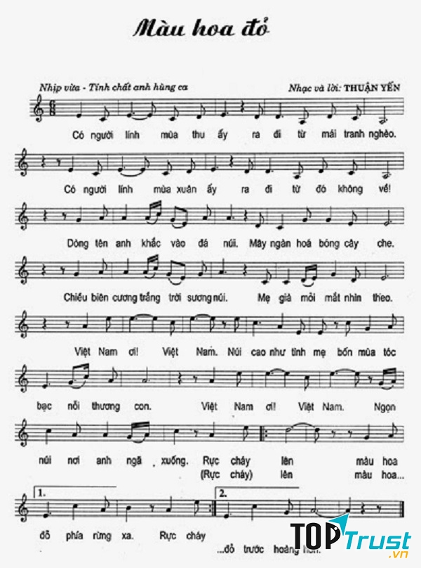 Bài hát Màu hoa đỏ