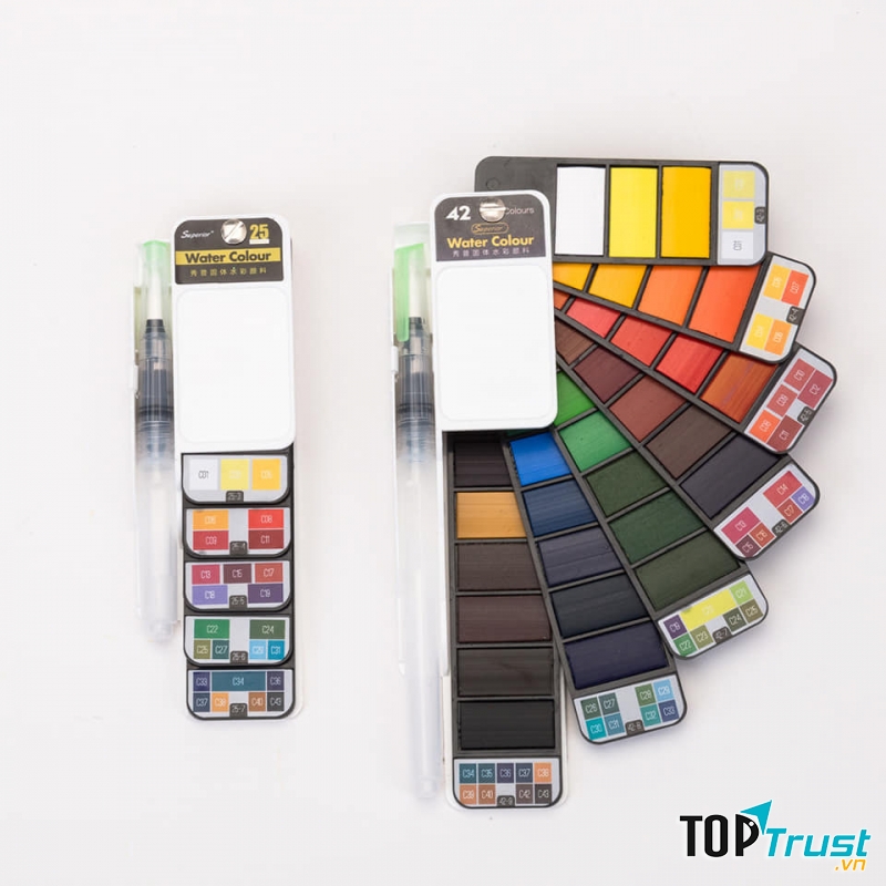 Màu nước Superior nén dạng thẻ quạt