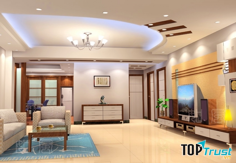 Theo nhiều kiểu nhà hiện đại ngày nay thường sử dụng trần giả thạch cao làm viền, thế nhưng hãy hạn chế những đường viền hình chữ nhật, nét vuông vì điều này đối với phong thủy sẽ không tốt, vận khí của gia chủ sẽ khó được điều hòa.