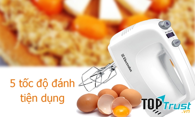 Máy đánh trứng Electrolux EHM2000 đáh được với 5 tốc độ khác nhau