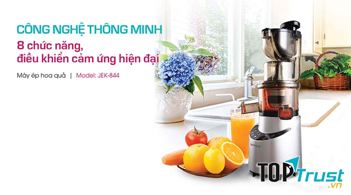 Máy ép trái cây Korihome JEK-844 đa chức năng, tiện dụng, có khả năng hoạt động mạnh mẽ nhưng cực kỳ êm ái và bền bỉ sẽ là lựa chọn không thể hoàn hảo hơn nếu bạn đang có ý định mua một máy ép trái cây.