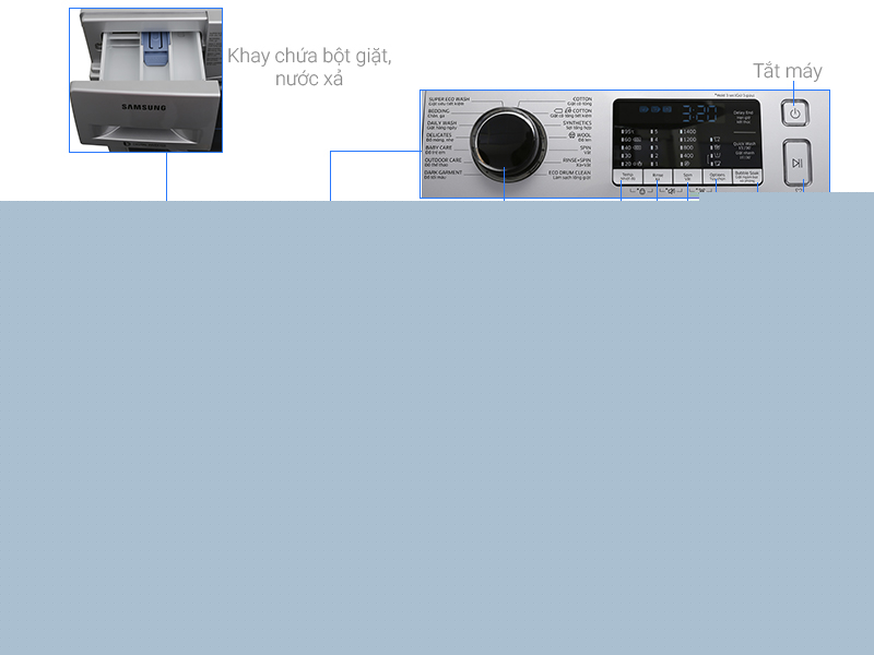 Máy giặt 8 Kg Samsung Addwash WW80K5410US hơi nước