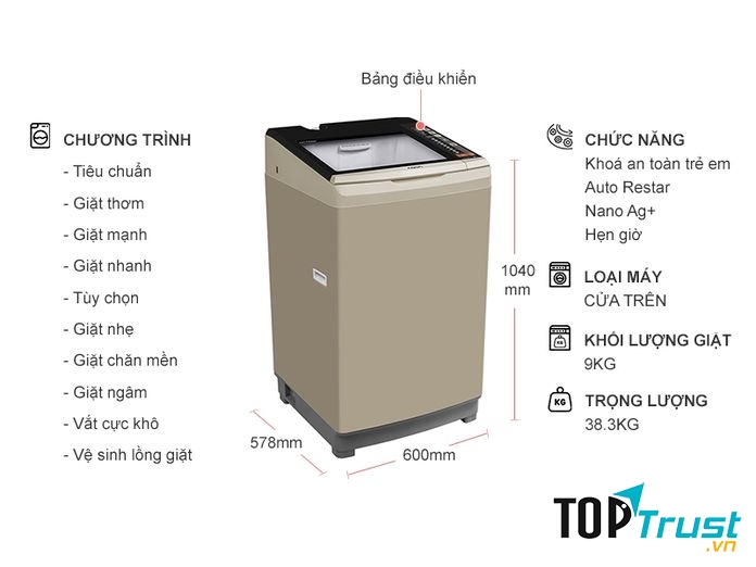 Máy giặt AQua AQW-W90AT (N)