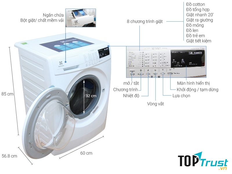 Máy giặt Electrolux EWF85743