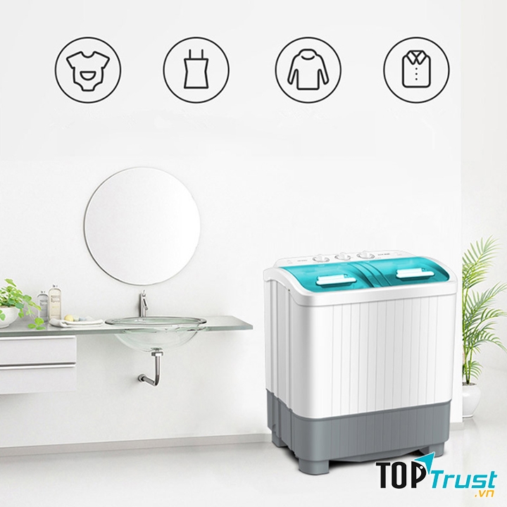 Máy giăt mini bán tự động 2 lồng giặt AUX