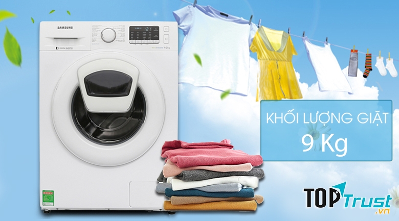 Máy giặt Samsung Addwash Inverter 9 Kg WW90K44G0YW/SV