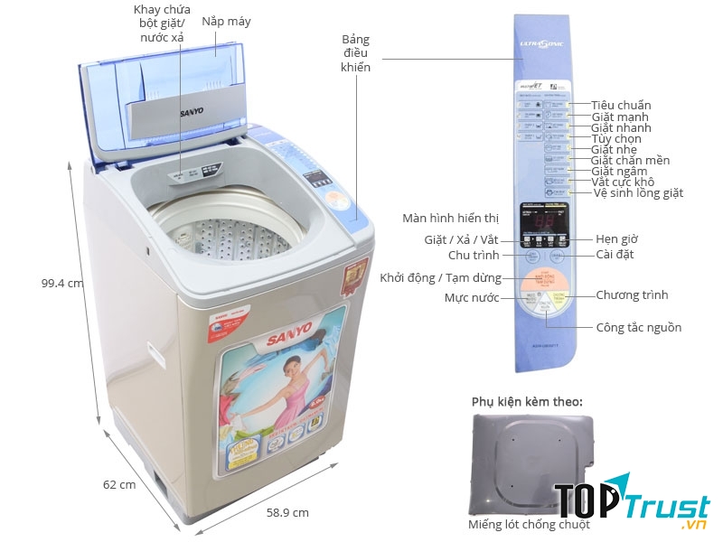 Máy giặt Sanyo ASW-U800Z1T