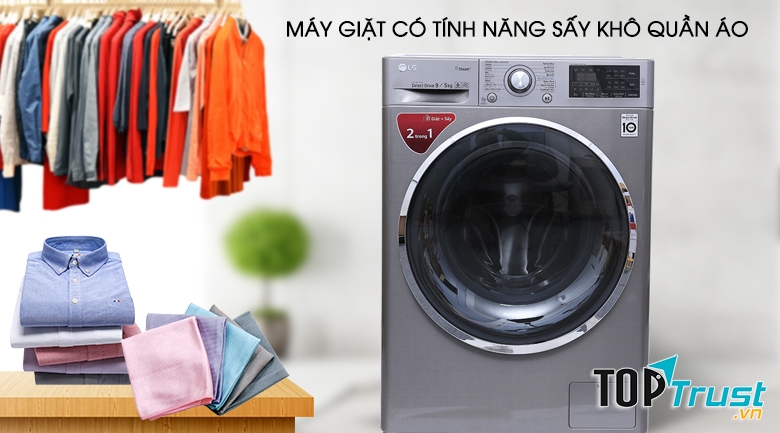 Máy giặt sấy LG Inverter 9kg FC1409D4E