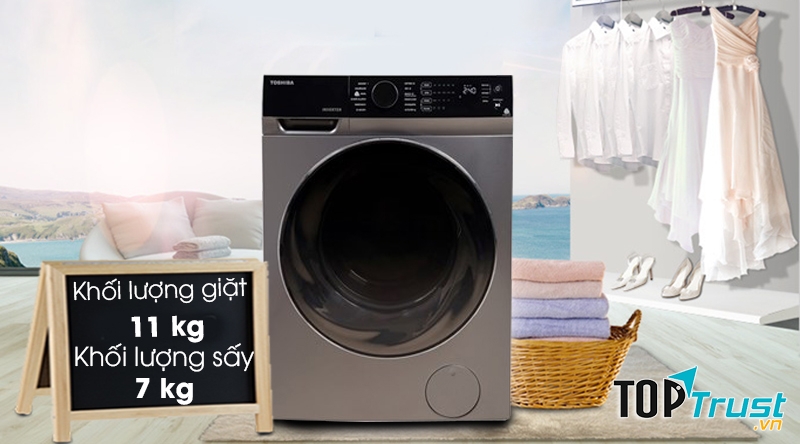 Máy giặt sấy Toshiba Inverter 11 Kg TWD-BJ120M4V(SK)