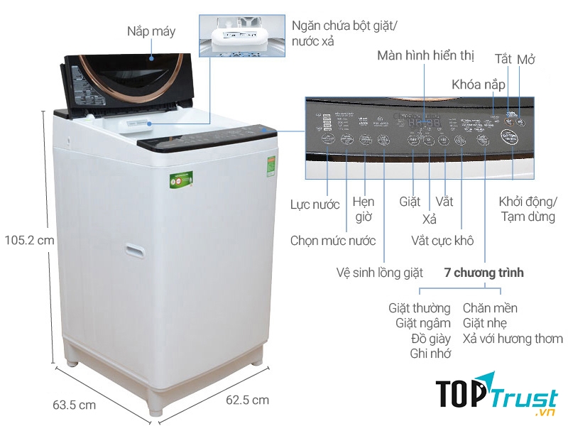 Máy giặt Toshiba 11 kg AW-DME1200GV (WK)