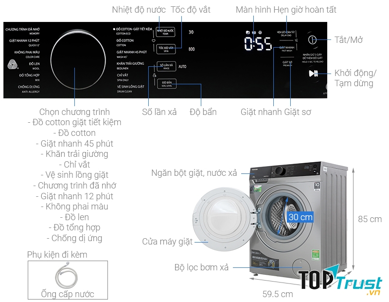 Máy giặt Toshiba Inverter 9.5 kg TW-BH105M4V SK