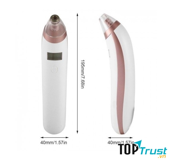 Máy hút mụn mini pin sạc cao cấp 3 tốc độ và 4 đầu hút D-8001