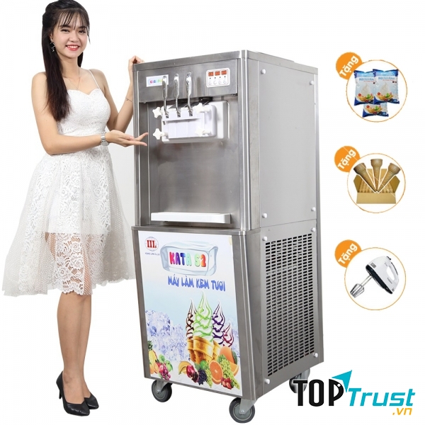 Kata S2 có 3 cần lấy kem sử dụng đơn giản cho ra 3 hương vị kem khác nhau