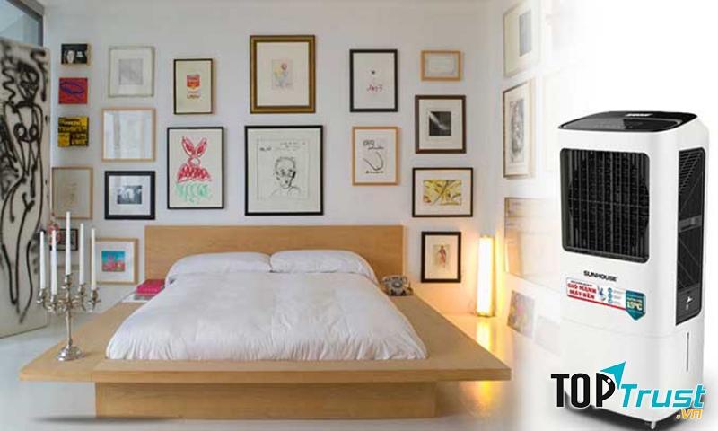 Máy làm mát không khí Sunhouse SHD7768 công suất 250W hoạt động cực kỳ tiết kiệm năng lượng với lượng điện năng tiêu thụ chỉ bằng 10% so với các máy làm mát thông thường