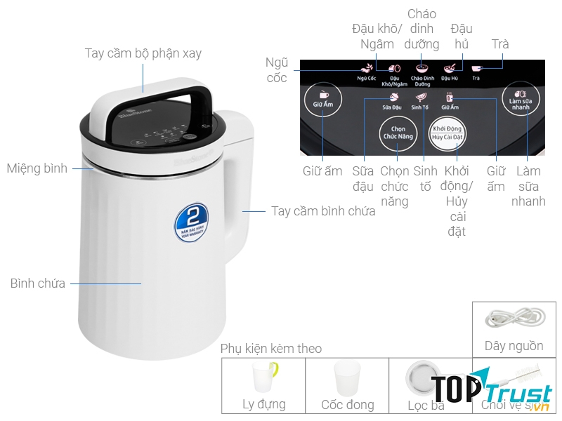 Máy làm sữa đậu nành Bluestone SMB-7329 1.3 lít