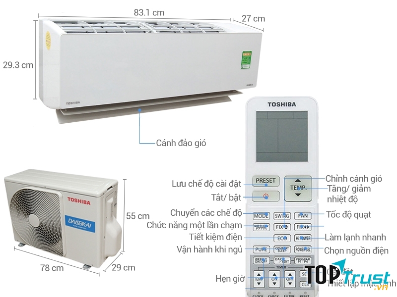 Điều hòa Toshiba 1 HP RAS-H10G2KCVP-V