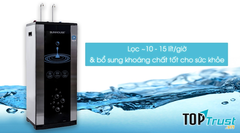 Máy lọc nước RO nóng lạnh Sunhouse SHR76210CK 10 lõi