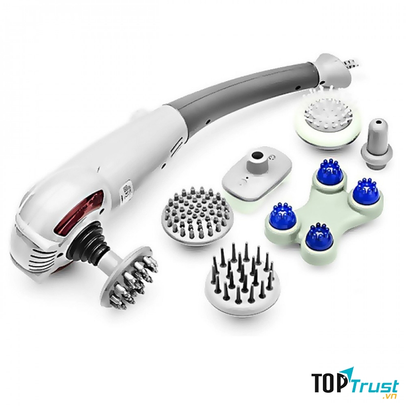 Máy massage cầm tay 7 đầu nhập khẩu Hàn Quốc Squirrel V-999 với 7 đầu massage cùng công dụng khác nhau