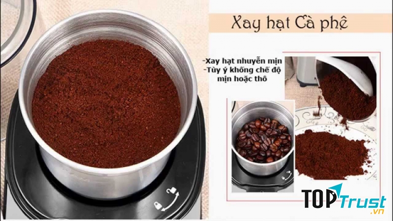 Với khả năng xay ổn định máy cho thành phẩm ưng ý giữ được vị thơm của cà phê
