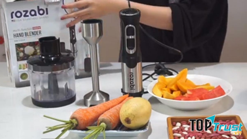 Máy Xay Cầm Tay Đa Năng Lưỡi Kép, Chống Rung Tay Cầm Rozabi 1000W Plus