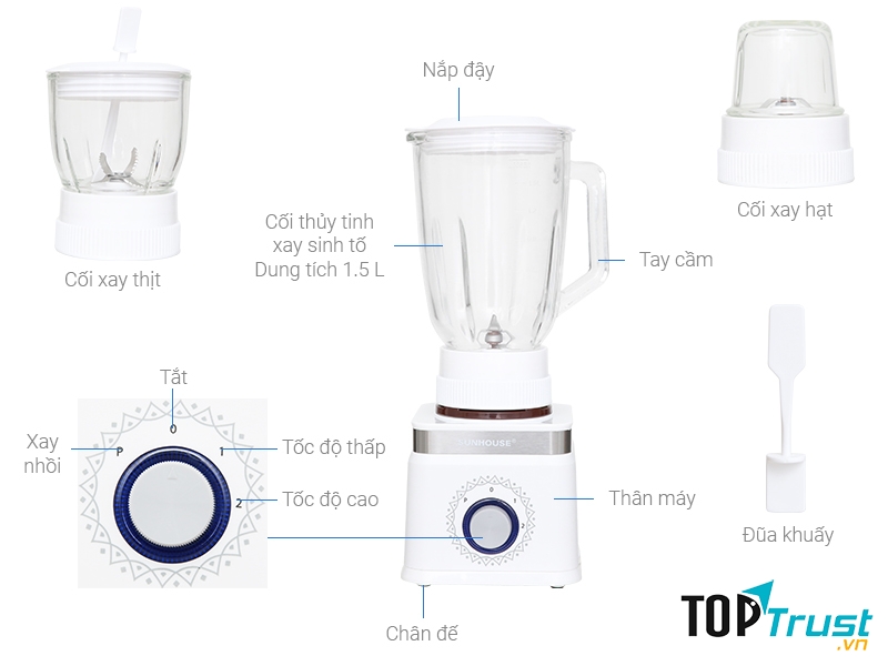Máy xay sinh tố đa năng Sunhouse SHD5582W