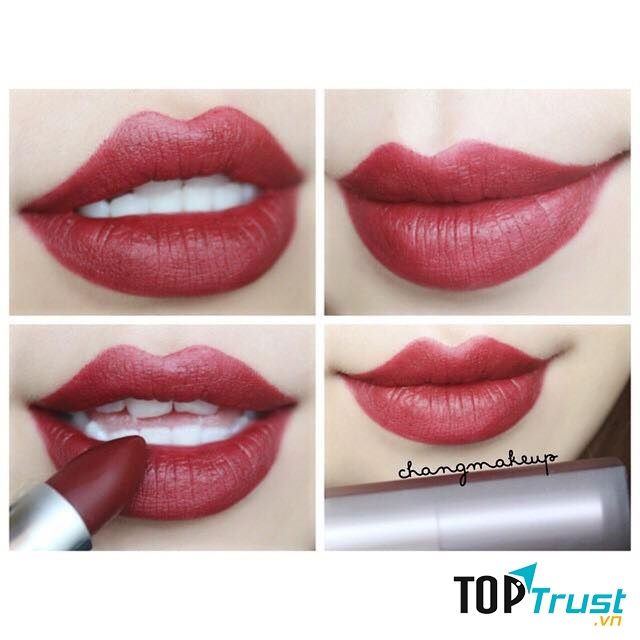 Tone màu của cây Maybelline Creamy Matte - Divine Wine khi thoa lên môi