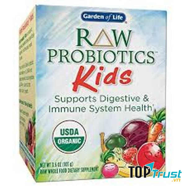 ﻿Men vi sinh Raw Organic Probiotic hỗ trợ tiêu hóa cho trẻ em (Garden of life