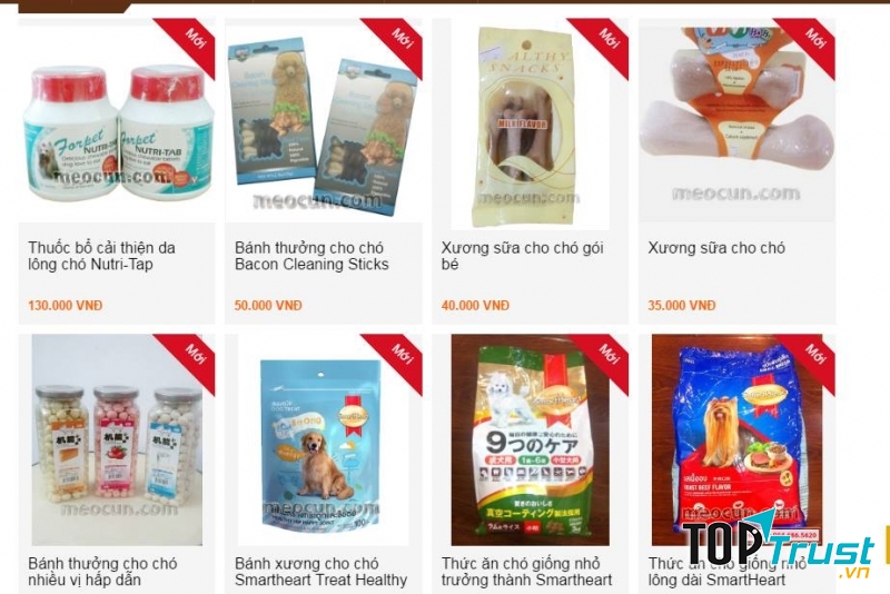 Một số sản phẩm thức ăn cho chó tại Mèo Cún Pet Shop