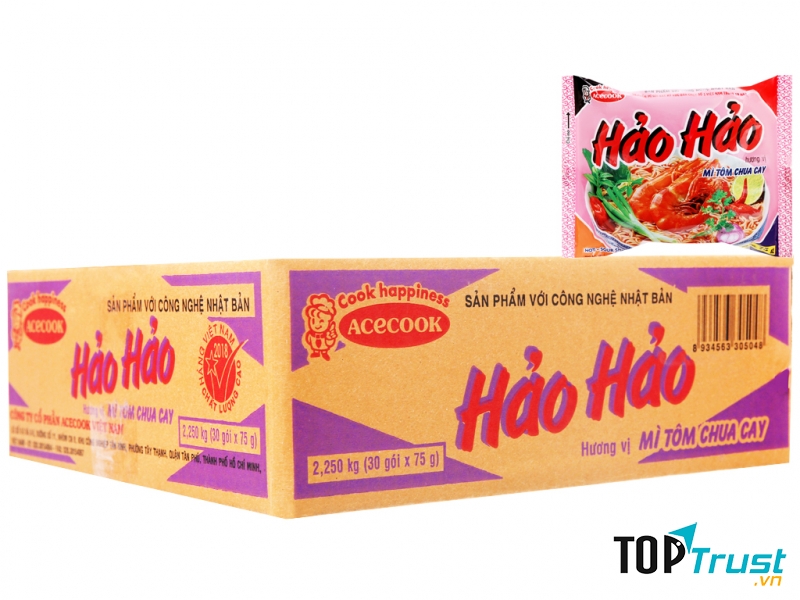 Thùng 30 gói mì Hảo Hảo tôm chua cay 75g