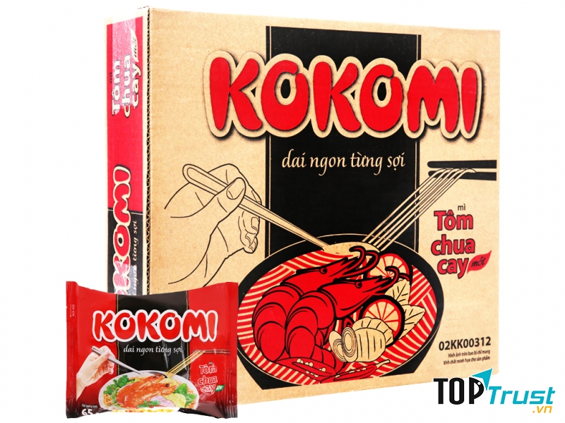 Thùng 30 gói mì Kokomi tôm chua cay 65g