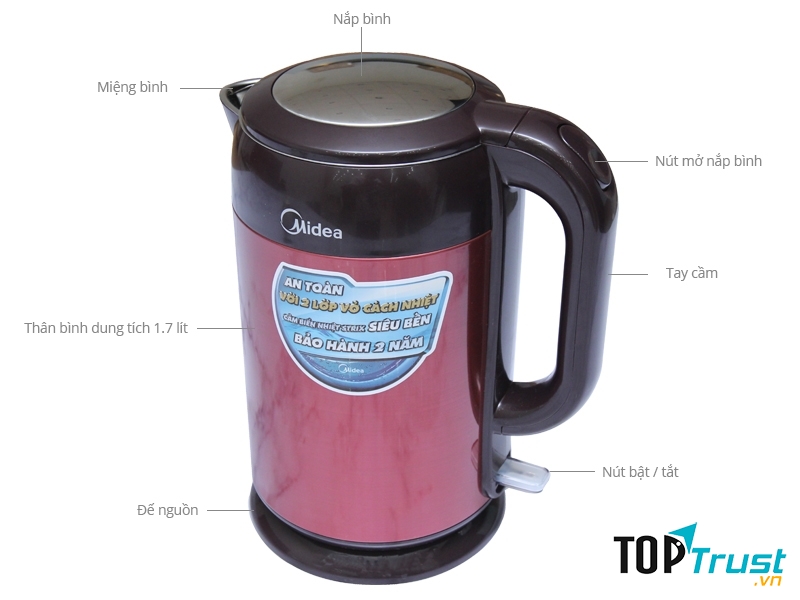 Bình siêu tốc Midea MK-317DR 1.7 lít