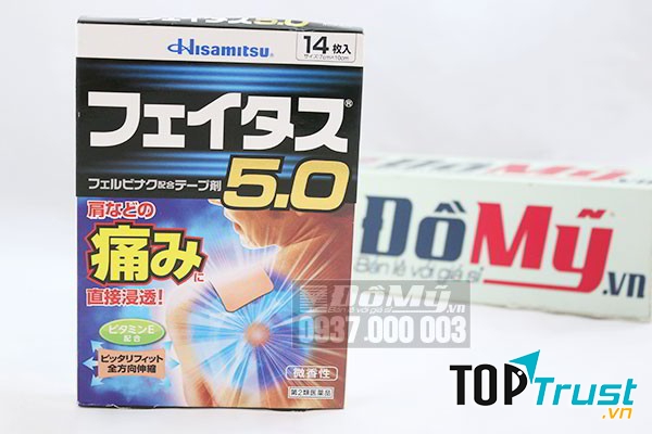 Miếng dán giảm đau nhức Hisamitsu 5.0 sẽ làm giảm nhanh những cơn đau cơn đau, có tác dụng kháng viêm khi bị các vấn đề như : đau lưng, đau vai, mỏi cơ, đau cơ, bong trật gân, bầm tím, đau dây thần kinh, đau khớp, thấp khớp…