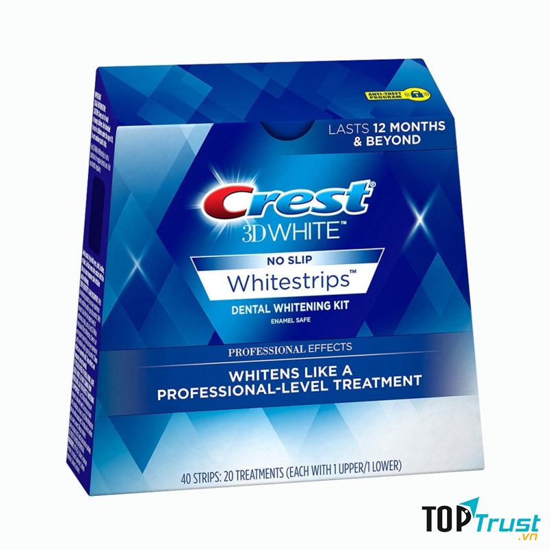 Miếng dán Crest 3D White No Slip Whitestrips Lasts 12 Month & Beyond