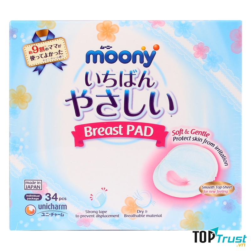 MIẾNG LÓT THẤM SỮA MOONY 34 MIẾNG