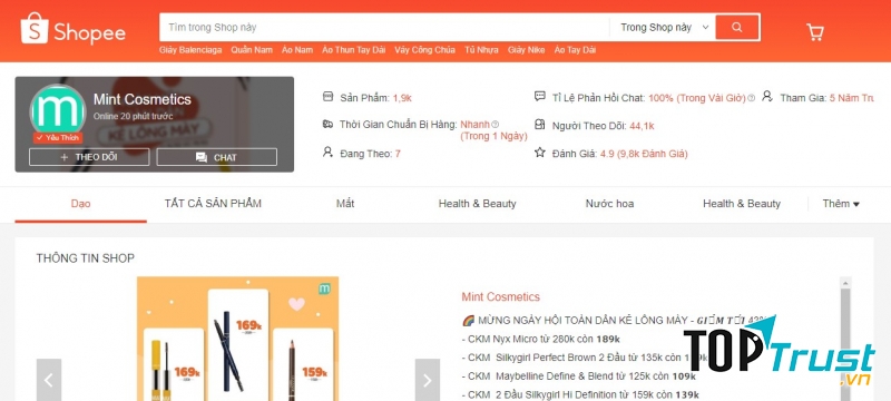 Mint Cosmetics địa chỉ mua sắm quen thuộc của giới trẻ Hà Thành
