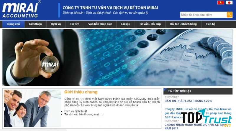 Website của Mirai Accounting